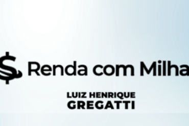 Treinamento Renda com Milhas Luiz Gregatti - Logo do curso com ícones de milhas e cartão de crédito.