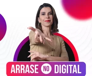 Capa do curso Arrase no Insta com ícone do Instagram e texto de alta conversão