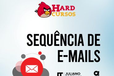 Capa do curso Sequência de E-mails com André Cia e Juliano Torriani, focado em estratégias de vendas por e-mail e ROI.