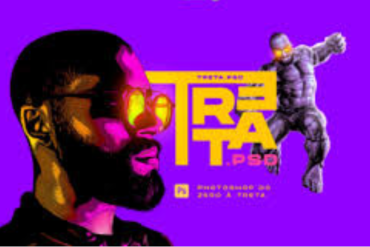 Capa do curso Treta.PSD de Talles Ramiro, mostrando um design moderno e vibrante com o logo do curso e uma imagem estilizada do autor.