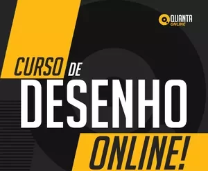 Estudante desenhando digitalmente com ferramentas de perspectiva, luz e sombra no curso Desenho Online Quanta.