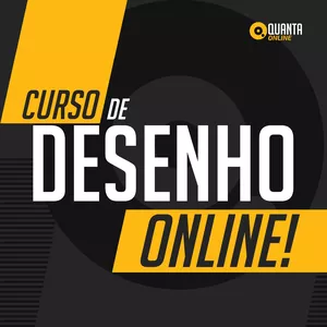 Estudante desenhando digitalmente com ferramentas de perspectiva, luz e sombra no curso Desenho Online Quanta.