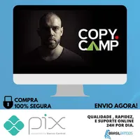 Capa do curso Copy Camp Platinum Turma 3 com título destacado e elementos de marketing digital.
