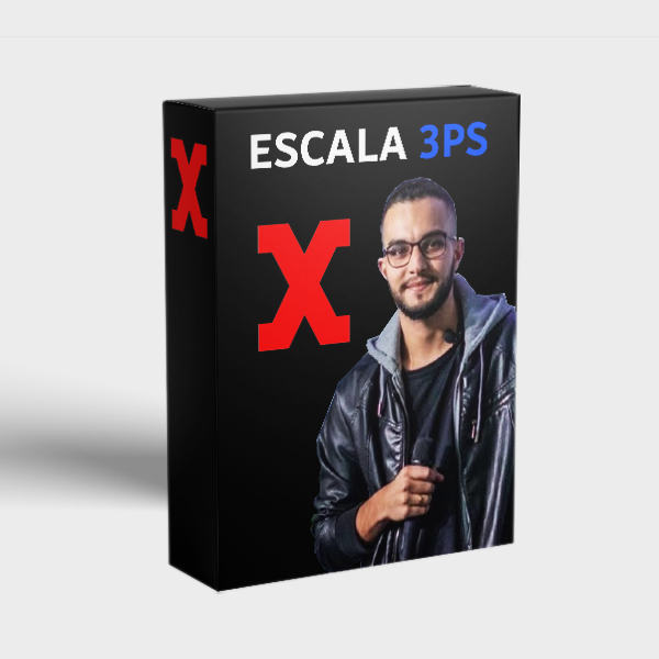 Capa do curso Escala 3ps 2.0 de Cadu Ads, mostrando gráficos de crescimento e um profissional focado em tráfego pago.