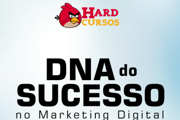 Homem de sucesso em um escritório moderno, com um gráfico de crescimento de marketing digital em segundo plano, sorrindo. Título: DNA do Sucesso no Marketing Digital Hytallo Soares.