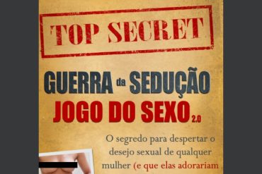 Capa do curso Guerra da Sedução 2.0 com ícones de conquista e desenvolvimento pessoal